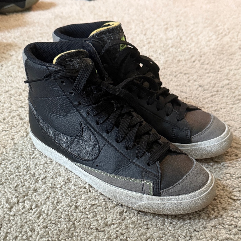 Nike Black and Gray Blazers High-Top Sneakers